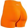 AUROLA Influence Workout Shorts for Women,2.5 3.5 4.5 5.5 6.5 No Roll Up Squat Proof Scrunch Seamless Compression Gym Short(Persimmon Orange)