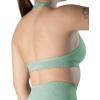 AUROLA Moon Seamless Halter Backless Sport Bra for Women Adjustable Padded Active Workout Gym Yoga Crop Tank Top(Granite Green)