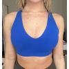 AUROLA Moon Seamless Halter Backless Sport Bra for Women Adjustable Padded Active Workout Gym Yoga Crop Tank Top(Klein Blue)