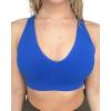 AUROLA Moon Seamless Halter Backless Sport Bra for Women Adjustable Padded Active Workout Gym Yoga Crop Tank Top(Klein Blue)