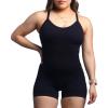 AUROLA Power Romper for Women Workout Yoga Gym Seamless One Piece Racerback Jumpsuit Tummy Control Padded Sports Bra(#1 Black)
