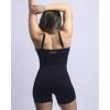AUROLA Power Romper for Women Workout Yoga Gym Seamless One Piece Racerback Jumpsuit Tummy Control Padded Sports Bra(#1 Black)