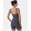 AUROLA Power Romper for Women Workout Yoga Gym Seamless One Piece Racerback Jumpsuit Tummy Control Padded Sports Bra(#1 Dark Grey)
