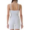 AUROLA Power Romper for Women Workout Yoga Gym Seamless One Piece Racerback Jumpsuit Tummy Control Padded Sports Bra(#1 Smokey Grey)