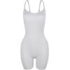 AUROLA Power Romper for Women Workout Yoga Gym Seamless One Piece Racerback Jumpsuit Tummy Control Padded Sports Bra(#1 Smokey Grey)