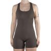 AUROLA Power Romper for Women Workout Yoga Gym Seamless One Piece Racerback Jumpsuit Tummy Control Padded Sports Bra(Chestnut Brown)