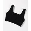 AUROLA Power Sports Bras for Women – Push Up Workout Bra Square Neck Yoga Bra Padded Low Impact Gym Bra Crop Top(Black)