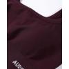 AUROLA Power Sports Bras for Women – Push Up Workout Bra Square Neck Yoga Bra Padded Low Impact Gym Bra Crop Top(Black Cherry)