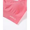 AUROLA Power Sports Bras for Women – Push Up Workout Bra Square Neck Yoga Bra Padded Low Impact Gym Bra Crop Top(Bubblegum)