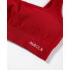 AUROLA Power Sports Bras for Women – Push Up Workout Bra Square Neck Yoga Bra Padded Low Impact Gym Bra Crop Top(Flame Red)