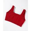 AUROLA Power Sports Bras for Women – Push Up Workout Bra Square Neck Yoga Bra Padded Low Impact Gym Bra Crop Top(Flame Red)
