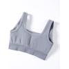 AUROLA Power Sports Bras for Women – Push Up Workout Bra Square Neck Yoga Bra Padded Low Impact Gym Bra Crop Top(Fog Grey)