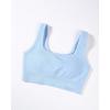 AUROLA Power Sports Bras for Women – Push Up Workout Bra Square Neck Yoga Bra Padded Low Impact Gym Bra Crop Top(Sky Light)