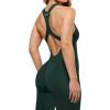 AUROLA Power Workout Jumpsuit for Women Yoga Gym Seamless One Piece Racerback Tummy Control Padded Bra Jumpsuit(Forest Green)