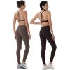 AUROLA Power Workout Leggings for Women Tummy Control Squat Proof Ribbed Thick Seamless Scrunch Active Pants(Chestnut Brown)