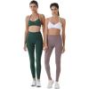 AUROLA Power Workout Leggings for Women Tummy Control Squat Proof Ribbed Thick Seamless Scrunch Active Pants(Eden Green)