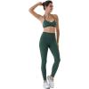 AUROLA Power Workout Leggings for Women Tummy Control Squat Proof Ribbed Thick Seamless Scrunch Active Pants(Eden Green)