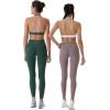 AUROLA Power Workout Leggings for Women Tummy Control Squat Proof Ribbed Thick Seamless Scrunch Active Pants(Eden Green)