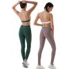 AUROLA Power Workout Leggings for Women Tummy Control Squat Proof Ribbed Thick Seamless Scrunch Active Pants(Eden Green)