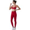 AUROLA Power Workout Leggings for Women Tummy Control Squat Proof Ribbed Thick Seamless Scrunch Active Pants(Flame Red)