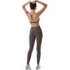 AUROLA Power Workout Leggings for Women Tummy Control Squat Proof Ribbed Thick Seamless Scrunch Active Pants(Pack (Black/Dark Grey/Chestnut Brown))