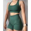 AUROLA Power Workout Shorts for Women Tummy Control Squat Proof Ribbed Thick Seamless Scrunch Active Short(Eden Green)