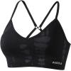 AUROLA Serpent Seamless Sports Bras for Women,Backless Padded Strappy Workout Gym Yoga Crop Tops(Pack(black+chestnut Brown))