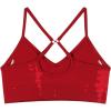 AUROLA Serpent Seamless Sports Bras for Women,Backless Padded Strappy Workout Gym Yoga Crop Tops(Serpent- Christmas Red)