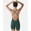 AUROLA Strapy Romper for Women Workout Yoga Gym Seamless One Piece Jumpsuit Tummy Control Padded Sports Bra(Eden Green)