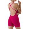 AUROLA Strapy Romper for Women Workout Yoga Gym Seamless One Piece Jumpsuit Tummy Control Padded Sports Bra(Raspberry Sorbet)
