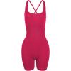 AUROLA Strapy Romper for Women Workout Yoga Gym Seamless One Piece Jumpsuit Tummy Control Padded Sports Bra(Raspberry Sorbet)