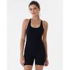 AUROLA Strapy Romper for Women Workout Yoga Gym Seamless One Piece Jumpsuit Tummy Control Padded Sports Bra(Set (Black+dark Grey))
