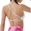 AUROLA Venus Women Sports Bras Backless Strappy Workout Bra, Low Support Removable Padded Gym Bras(Venus-solid-crescent White)