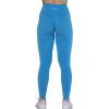 AUROLA Workout Leggings for Women Seamless Scrunch Tights Tummy Control Gym Fitness Girl Sport Active Yoga Pants(Azure Blue)
