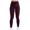 AUROLA Workout Leggings for Women Seamless Scrunch Tights Tummy Control Gym Fitness Girl Sport Active Yoga Pants(Black Cherry)