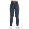 AUROLA Workout Leggings for Women Seamless Scrunch Tights Tummy Control Gym Fitness Girl Sport Active Yoga Pants(Black Marl)