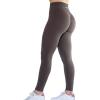 AUROLA Workout Leggings for Women Seamless Scrunch Tights Tummy Control Gym Fitness Girl Sport Active Yoga Pants(Chestnut Brown)