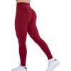 AUROLA Workout Leggings for Women Seamless Scrunch Tights Tummy Control Gym Fitness Girl Sport Active Yoga Pants(Deep Red)
