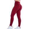 AUROLA Workout Leggings for Women Seamless Scrunch Tights Tummy Control Gym Fitness Girl Sport Active Yoga Pants(Deep Red)