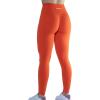 AUROLA Workout Leggings for Women Seamless Scrunch Tights Tummy Control Gym Fitness Girl Sport Active Yoga Pants(Flame Orange)