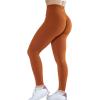 AUROLA Workout Leggings for Women Seamless Scrunch Tights Tummy Control Gym Fitness Girl Sport Active Yoga Pants(Gold Fire)