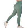 AUROLA Workout Leggings for Women Seamless Scrunch Tights Tummy Control Gym Fitness Girl Sport Active Yoga Pants(Iceberg Green)
