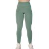AUROLA Workout Leggings for Women Seamless Scrunch Tights Tummy Control Gym Fitness Girl Sport Active Yoga Pants(Iceberg Green)