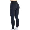 AUROLA Workout Leggings for Women Seamless Scrunch Tights Tummy Control Gym Fitness Girl Sport Active Yoga Pants(Pack(black/Tuxedo Blue/Chestnut Brown))