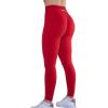 AUROLA Workout Leggings for Women Seamless Scrunch Tights Tummy Control Gym Fitness Girl Sport Active Yoga Pants(Set (Black+fiery Red))