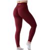 AUROLA Workout Leggings for Women Seamless Scrunch Tights Tummy Control Gym Fitness Girl Sport Active Yoga Pants(Sun Dried Tomato)