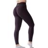 AUROLA Workout Leggings for Women Seamless Scrunch Tights Tummy Control Gym Fitness Girl Sport Active Yoga Pants(Winetasting)