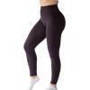 AUROLA Workout Leggings for Women Seamless Scrunch Tights Tummy Control Gym Fitness Girl Sport Active Yoga Pants(Winetasting)