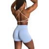 AUROLA Workout Sports Bras Women Athletic Removable Backless Strappy Criss Cross Light Support Gym Fitness Yoga Crop Bra(Solid-crescent White)