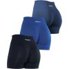 AUROLA Dream Collection Women Workout Shorts High Waist Gym Shorts, Scrunch Butt Seamless Athletic Shorts(Pack (Dark Black/Surf the Web/Naval Academy))